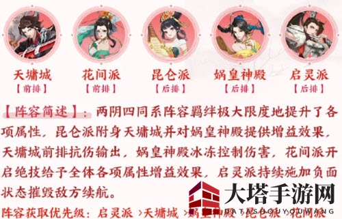 《武林闲侠》启灵派阵容搭配推荐