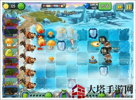 《植物大战僵尸2》冰河世界第二十四关攻略