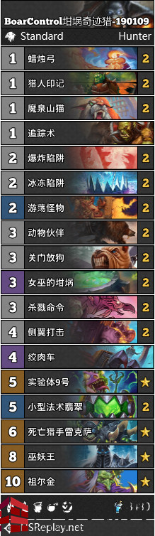 《炉石传说》拉斯塔哈2019年1月T1八套卡组汇总