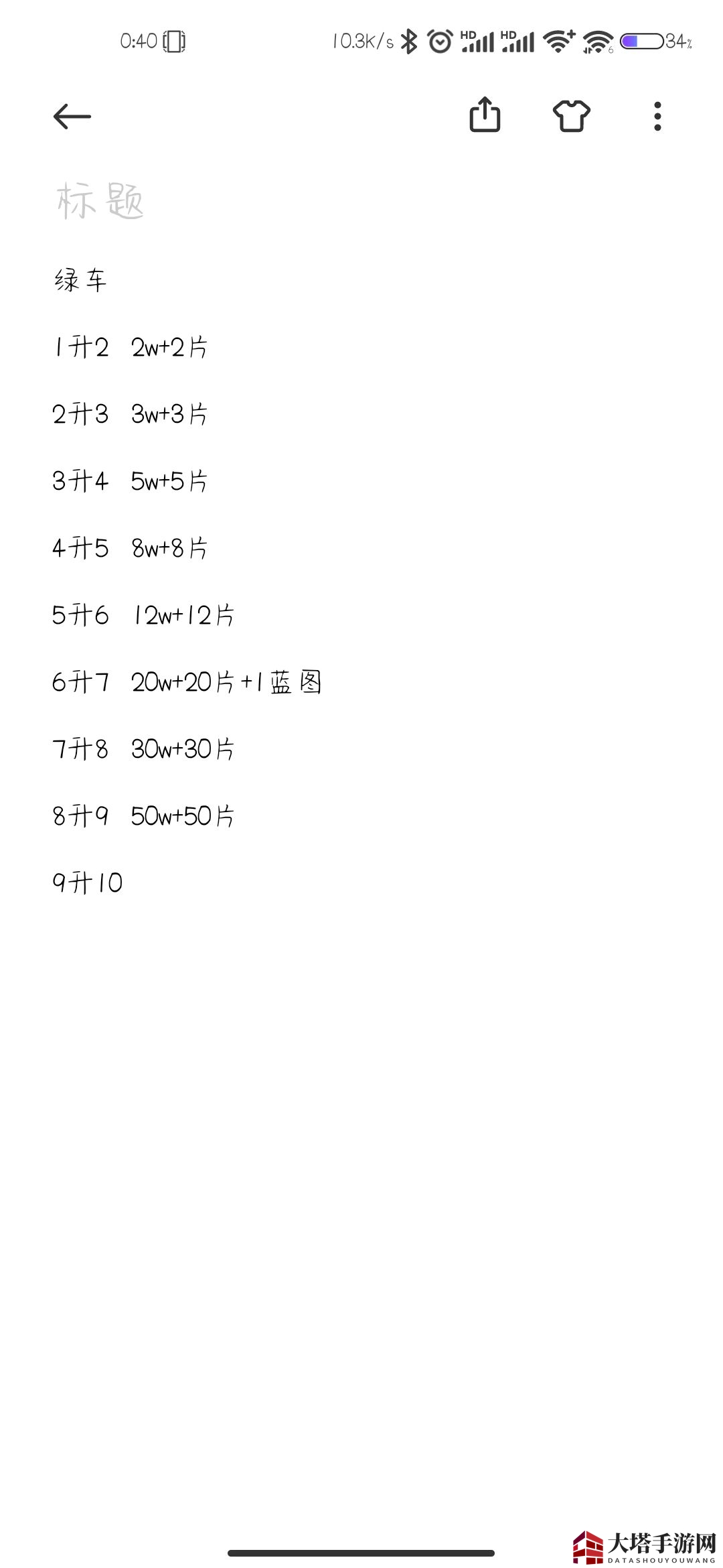《王牌竞速》车辆升星消耗情况一览