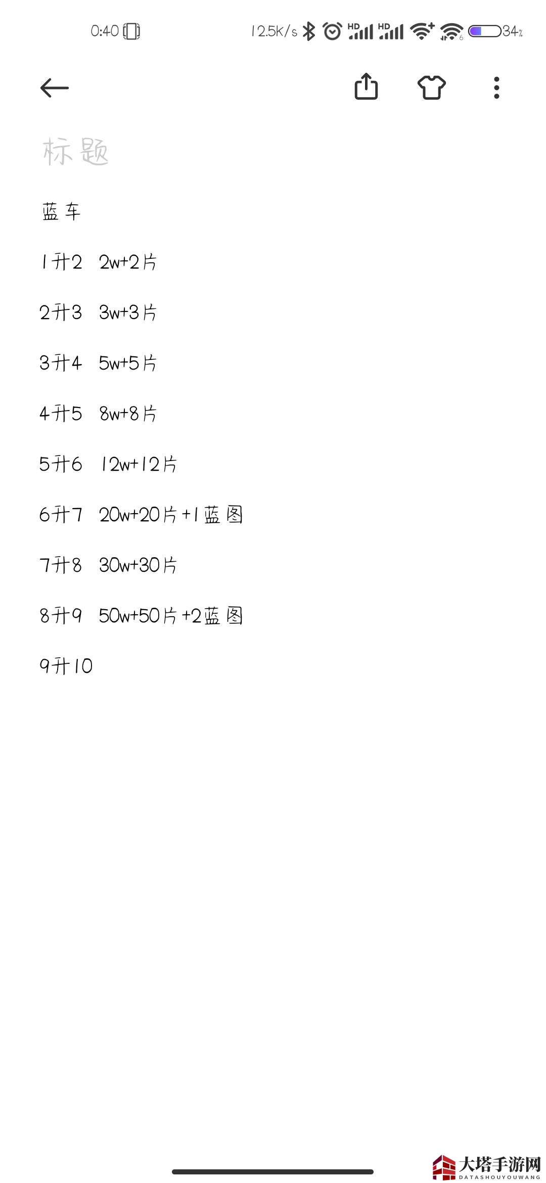 《王牌竞速》车辆升星消耗情况一览