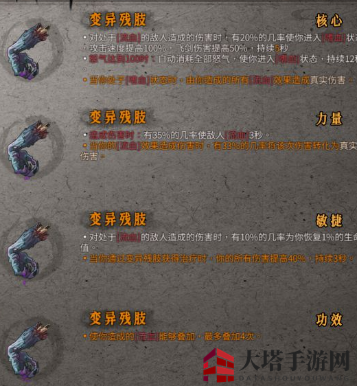 《暖雪》变异残肢推荐流派