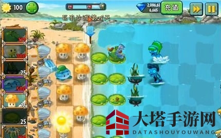 《植物大战僵尸2》巨浪沙滩第二十八关攻略