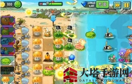 《植物大战僵尸2》巨浪沙滩第二十六关攻略