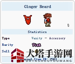 《泰拉瑞亚》爆款“姜黄胡须”：成熟魅力，一“戴”倾心