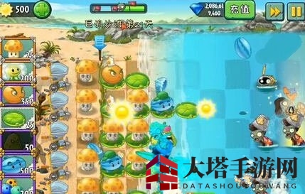 《植物大战僵尸2》巨浪沙滩第二十一关攻略