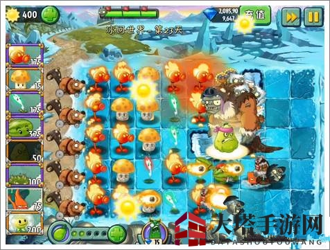 《植物大战僵尸2》冰河世界第二十三关攻略