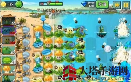 《植物大战僵尸2》巨浪沙滩第二十九关攻略