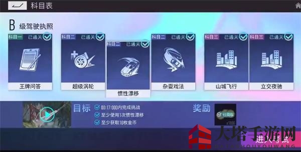 《王牌竞速》速B级驾照科目一答案分享