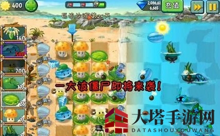 《植物大战僵尸2》巨浪沙滩第二十九关攻略