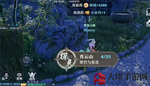 《梦幻新诛仙》墨竹与黄花位置