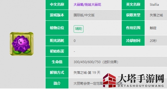 《植物大战僵尸2》大丽菊介绍